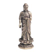 Estátua de Buda em latão antigo Shakyamuni 4,6 cm Vintage B