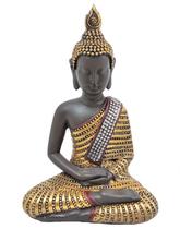 Estátua De Buda Hindu Dourado Resina 12 Cm Altura Marrom Esc - Tenda