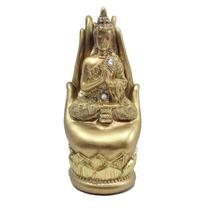 Estátua De Buda Hindu Dourado Resina 13 Cm - Tenda