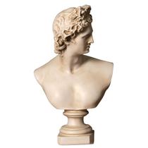 Estátua de busto Apollo 30 cm Escultura em resina clássica grega G