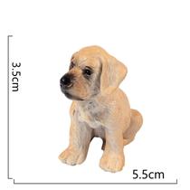 Estátua de cachorro de plástico, boneca de cachorro de simulação pintada à mão