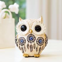 Estátua de coruja para decoração de casa TOHLUCS com mau-olhado branco