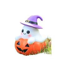 Estátua de decoração de jardim, fantasma fofo com resina de abóbora