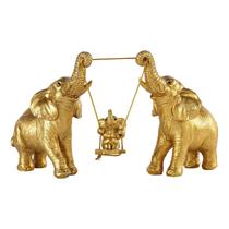 Estátua de elefante TOHLUCS, resina dourada, decoração de casa feita à mão Estátua de elefante TOHLUCS, resina dourada, decoração de casa feita à mão