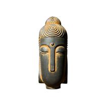 Estátua de escultura em estilo zen em resina de cabeça de buda 15x6cm 700g