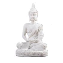Estátua de escultura Mini Buda em resina branca do sudeste asiático Estátua de escultura Mini Buda em resina branca do sudeste asiático