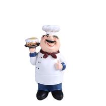 Estátua de escultura Mini Chef, resina, lindo enfeite de cozinha de 9 cm Estátua de escultura Mini Chef, resina, lindo enfeite de cozinha de 9 cm