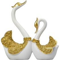 Estátua de escultura Romantic Swan Couple Resin 19 cm European