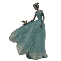 Estátua de Fada Guichifun Decorativa de Resina com Anjo e Folha 21,5 x 13,5 x 30,5 cm Estátua de Fada Guichifun Decorativa de Resina com Anjo e Folha 21,5 x 13,5 x 30,5 cm