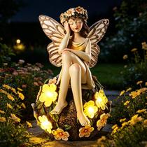 Estátua de Fada Solar YHSOLAR em Resina para Decoração de Jardim Externo Estátua de Fada Solar YHSOLAR em Resina para Decoração de Jardim Externo