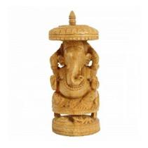 Estátua De Ganesha Feita De Madeira - Loja da Índia