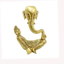 Estátua de Ganesha Sentado Dourado Bronze 20cm Estátua de Ganesha Sentado Dourado Bronze 20cm