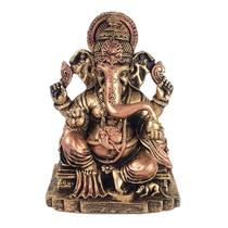 Estátua de Ganesha Sentado Dourado Resina 13cm Estátua de Ganesha Sentado Dourado Resina 13cm