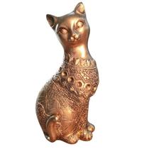 Estátua De Gato Egípcio Dourada Decorativa Enfeite De Luxo Dourado-escuro Estátua De Gato Egípcio Dourada Decorativa Enfeite De Luxo Dourado-escuro