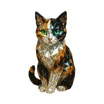Estátua De Gato Em Vidro Transparente, Peça De Arte Para Exibição Em Bar, Escultura De Animal Em