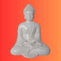Estátua de Gesso Buda Meditando Branco