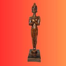 Estátua de Gesso Deus Egípcio Ptah Braço Cruzado - Produto feito à mão