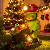 Estátua de jardim de tartarugas SungLee com luz solar com 4 LEDs