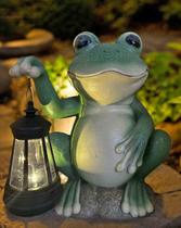 Estátua de jardim solar YODY Frog com luz LED e decoração ao ar livre