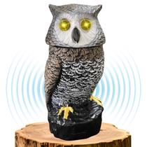 Estátua de jardim Ugold Coruja solar com sensor de movimento e cabeça giratória