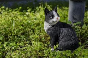 Estatua de Jardín Gato Negro de Hi-Line Gift Ltd. en Poliresina