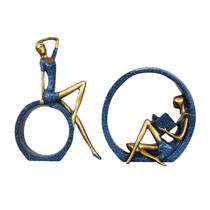 Estátua De Menina Praticando Yoga, 2 Peças, Ornamento Para Mesa De Escritório, Quarto E Sala De