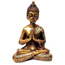 Estátua de Mini Buda Hindu Resina Dourado 8,5cm - Mandala de Luz
