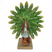 Estatua de Pavão Enfeite Colorido Brilhante e Delicado 22 cm Estatua de Pavão Enfeite Colorido Brilhante e Delicado 22 cm