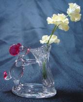 Estátua de rato Feng Shui importa lindas flores carregando flores de vidro de 10 cm Estátua de rato Feng Shui importa lindas flores carregando flores de vidro de 10 cm