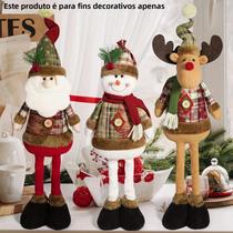 Estátua De Rena, Boneco De Neve E Papai Noel Em Pé Com Pernas Retráteis Para Decoração De Natal E