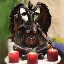 Estátua De Resina Satanás Cabra Baphomet, Porta De Batente, Decoração De Parede, Placa Religiosa,