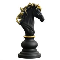 Estátua de Xadrez Decoração Decor Ornamentos Arte Display Cabinet Decor Estatuetas Decor - Cavaleiro Negro