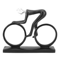 Estátua Decoração Ciclista Bicicleta Enfeite Para Casa Luxo