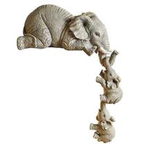 Estatua decoração elefantes - 3 peças 13x10cm