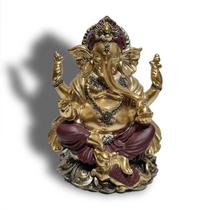 Estátua Decoração Ganesha Brilho Altar Decorativo Estatueta Hindu Meditação