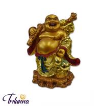 Estatua Decorativa Buda Da Fortuna 17cm Dourado