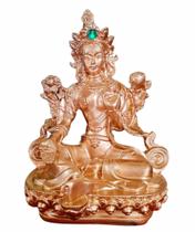 Estátua Decorativa Deusa Tara Compaixão Dourada 15cm Resina