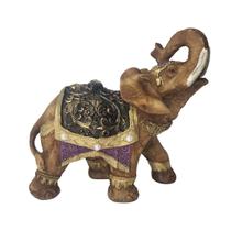 Estátua Decorativa Elefante Manto Tapete Franja 22ccm 922 - manaom