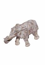 Estatua Decorativa Escultura Elefante Geométrico Resina