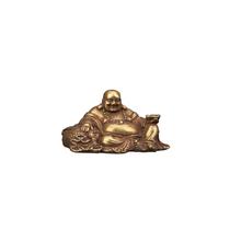 Estátua decorativa Fat Buddha ajoelhado em mini material de cobre
