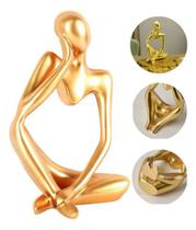 Estátua Decorativa Figura Pensador Escultura Moderna Minimalista para Mesa Sala e Rack Presente Criativo
