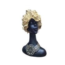 Estátua Decorativa Mulher Cabeça Flores Estatueta 22,5cm