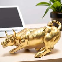 Estátua Decorativa Touro Dourado De Resina Investimento Estátua Decorativa Touro Dourado De Resina Investimento