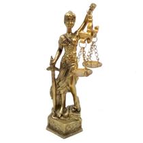 Estátua Deusa Dama Justiça Têmis 14 Cm Dourado Vintage