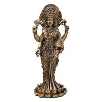 Estátua Deusa Indiana Lakshimi Fortuna Amor Sorte - Resina