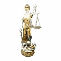Estátua Deusa Têmis 8X27 cm Dama Da Justiça Símbolo Do Direito - Resina