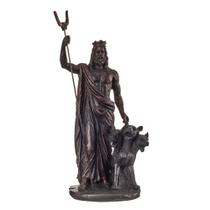 Estátua do Deus Hades com o leal Cão Cérbero em resina