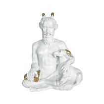 Estátua do Deus Pan - Verde com Efeito Dourado - Resina Artesanal Estátua do Deus Pan - Verde com Efeito Dourado - Resina Artesanal