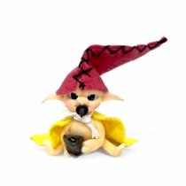 Estátua Duende Bebê Pedra Ágata Preta Cura e Proteção 5 cm