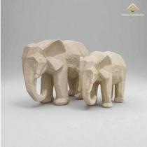 Estátua Elefante Geométrico Gesso Nude Objeto Decorativo Moderno Sala Kit 2 Peças VÁRIAS VARIEDADES Estátua Elefante Geométrico Gesso Nude Objeto Decorativo Moderno Sala Kit 2 Peças VÁRIAS VARIEDADES